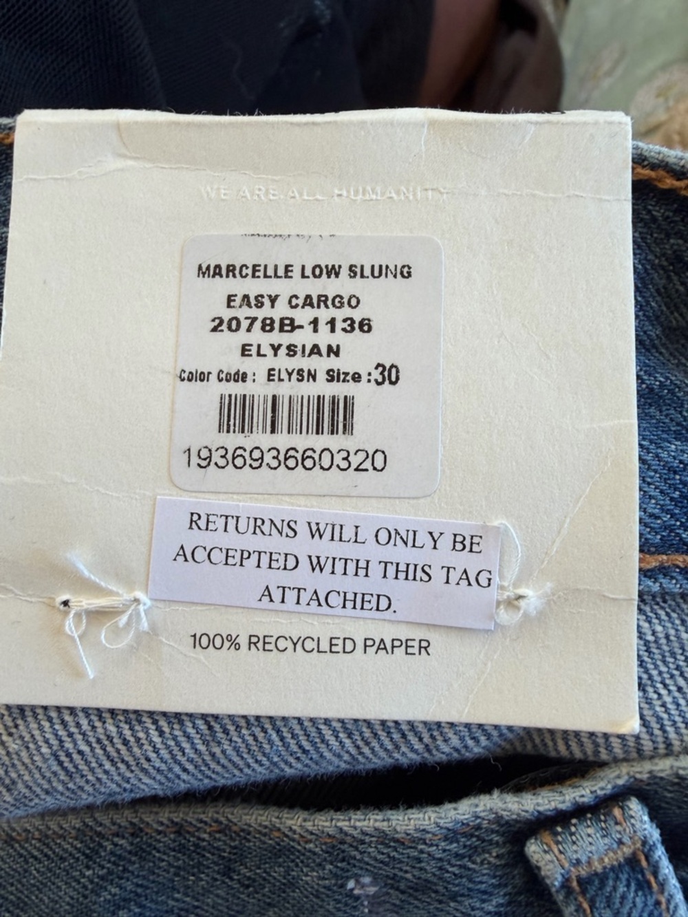 Citizens of Humanity Marcelle Cargo Jeans iElysian Blue Carpenter Denim Pants 30 - Picture 7 of 13